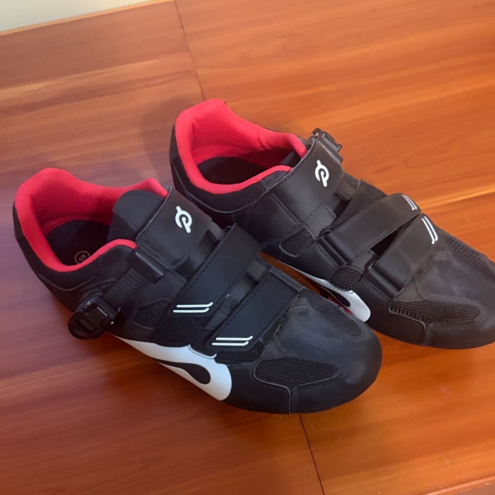 Peloton Black and Red Athletic Shoes